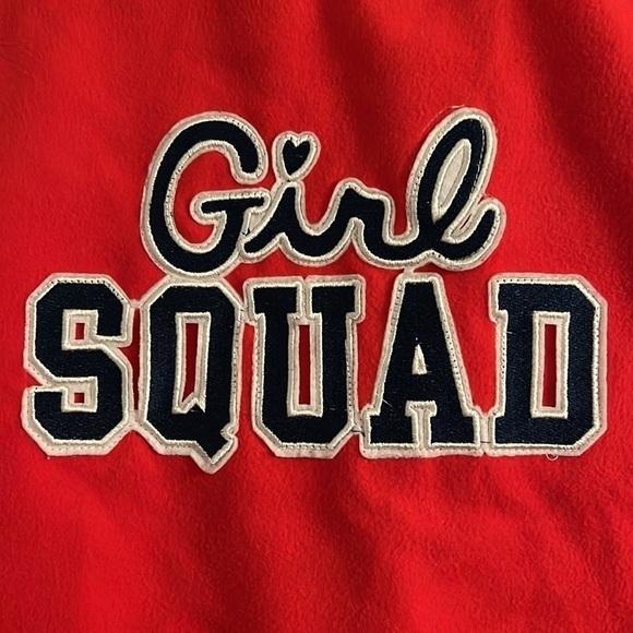 JUSTICE Girl Squad Letterman Red And White Jacket Size 16/18 - Picture 7 of 9